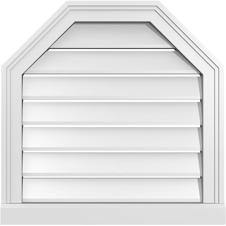 Ekena Millwork Octagonal Top Surface Mount PVC Gable Vent w/ 2"W x 2"P Brickmould Sill Frame, 22"W x 22"H GVPOT22X2203SF
